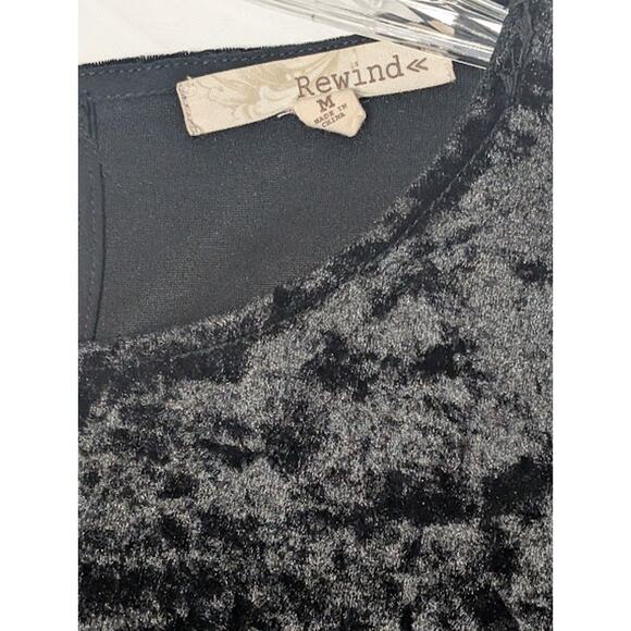 Whimsigoth Black velvet and lace top blouse size Medium REWIND Goth EMO - Picture 4 of 6